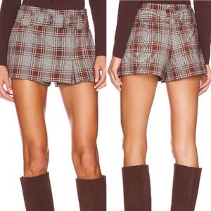 NWT Free People Sage Mini Skort Plaid Combo Size 12